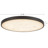 Matte Black 15inch Evelyn Flush Mount by Alora Lighting Dimensions
