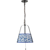 Matte Black/Blue Linen Scout Pendant by Alora Lighting