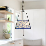 Matte Black/Blue Linen Scout Pendant by Alora Lighting
