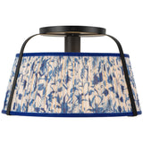 Matte Black/Blue Linen Scout Semi-Flush Mount by Alora Lighting