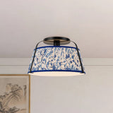 Matte Black/Blue Linen Scout Semi-Flush Mount by Alora Lighting