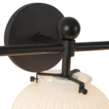Matte Black/Glossy Ribbed Opal Glass Cherise Vanity Light by Alora Lighting Details