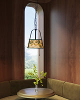 Matte Black/Green Linen Scout Pendant by Alora Lighting