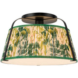 Matte Black/Green Linen Scout Semi-Flush Mount by Alora Lighting