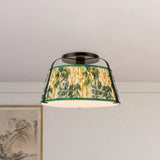 Matte Black/Green Linen Scout Semi-Flush Mount by Alora Lighting
