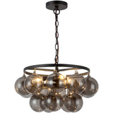 Matte Black/Smoked Glass 18inch Faye Chandelier by Alora Lighting