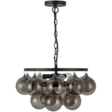 Matte Black/Smoked Glass 18inch Faye Chandelier by Alora Lighting