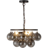Matte Black/Smoked Glass 18inch Faye Chandelier by Alora Lighting