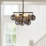 Matte Black/Smoked Glass 18inch Faye Chandelier by Alora Lighting