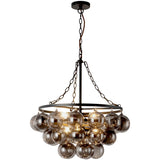Matte Black/Smoked Glass 24inch Faye Chandelier by Alora Lighting