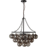 Matte Black/Smoked Glass 24inch Faye Chandelier by Alora Lighting