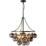 Matte Black/Smoked Glass 24inch Faye Chandelier by Alora Lighting