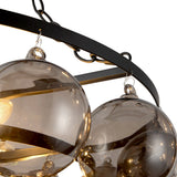 Matte Black/Smoked Glass 24inch Faye Chandelier by Alora Lighting Details