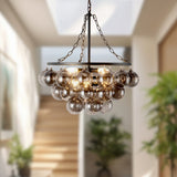 Matte Black/Smoked Glass 24inch Faye Chandelier by Alora Lighting