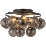 Matte Black/Smoked Glass Faye Semi-Flush Mount by Alora Lighting