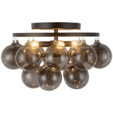 Matte Black/Smoked Glass Faye Semi-Flush Mount by Alora Lighting