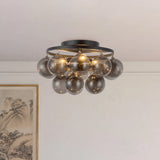 Matte Black/Smoked Glass Faye Semi-Flush Mount by Alora Lighting