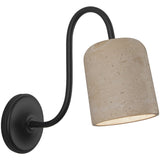 Matte Black/Travertine Bromley Wall/Vanity Light by Alora Lighting