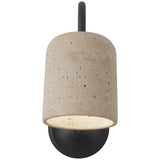 Matte Black/Travertine Bromley Wall/Vanity Light by Alora Lighting