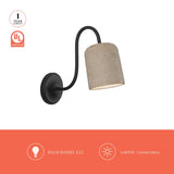 Matte Black/Travertine Bromley Wall/Vanity Light by Alora Lighting Light Source
