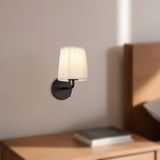 Matte Black/White Linen 6inch Scout Wall/Vanity Light by Alora Lighting