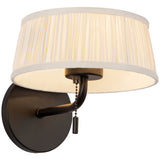 Matte Black/White Linen 8inch Scout Wall/Vanity Light by Alora Lighting