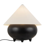 Matte Black/White Linen Rowan Table Lamp by Alora Lighting