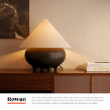 Matte Black/White Linen Rowan Table Lamp by Alora Lighting