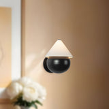 Matte Black/White Linen Rowan Wall/Vanity Light by Alora Lighting