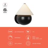 Matte Black/White Linen Rowan Wall/Vanity Light by Alora Lighting Light Source