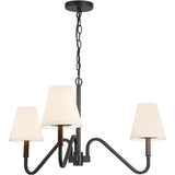 Matte Black/White Linen Sloan Chandelier by Alora Lighting