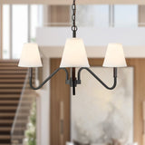 Matte Black/White Linen Sloan Chandelier by Alora Lighting