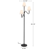 Matte Black/White Linen Sloan Floor Lamp by Alora Lighting Dimensions