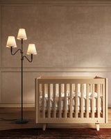 Matte Black/White Linen Sloan Floor Lamp by Alora Lighting