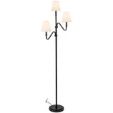 Matte Black/White Linen Sloan Floor Lamp by Alora Lighting
