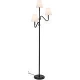 Matte Black/White Linen Sloan Floor Lamp by Alora Lighting