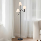 Matte Black/White Linen Sloan Floor Lamp by Alora Lighting