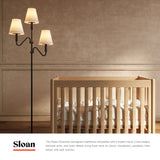 Matte Black/White Linen Sloan Floor Lamp by Alora Lighting