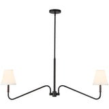 Matte Black/White Linen Sloan Linear Pendant by Alora Lighting