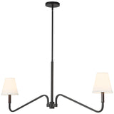Matte Black/White Linen Sloan Linear Pendant by Alora Lighting