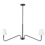 Matte Black/White Linen Sloan Linear Pendant by Alora Lighting