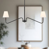 Matte Black/White Linen Sloan Linear Pendant by Alora Lighting