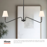 Matte Black/White Linen Sloan Linear Pendant by Alora Lighting