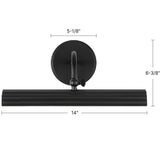 Matte Black 14inch Dottie Wall/Picture Light by Alora Lighting Dimensions