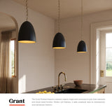Matte Black 14inch Grant Pendant by Alora Lighting