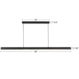 Matte Black 48inch Dottie Linear Pendant by Alora Lighting Dimensions