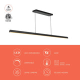 Matte Black 60inch Dottie Linear Pendant by Alora Lighting Light Source
