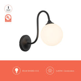 Matte Black Bancroft Wall/Vanity Light by Alora Lighting Light Source