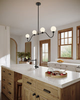 Matte Black Beckett Linear Pendant by Alora Lighting in Kitchen