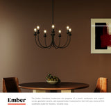 Matte Black Ember Chandelier by Alora Lighting